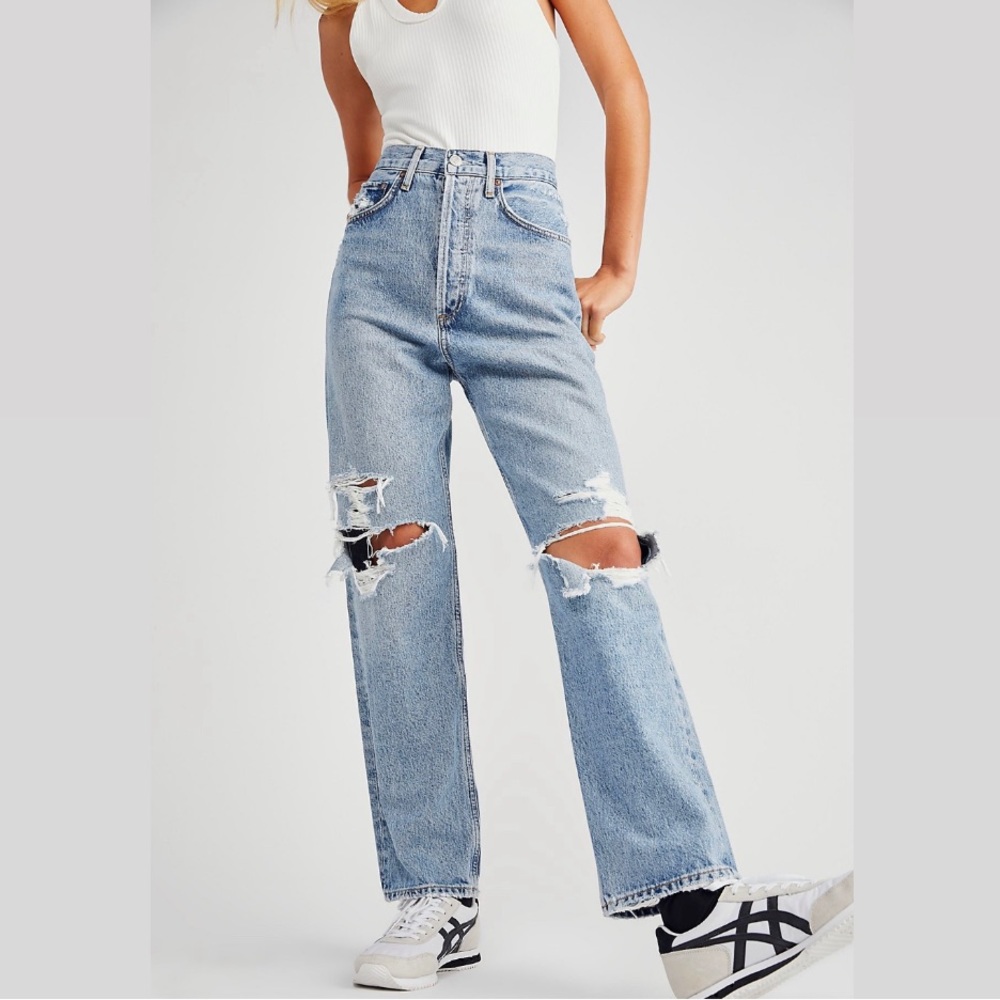 AGOLDE 90s High Rise Distressed Jeans Sz 24 - Picture 2 of 7